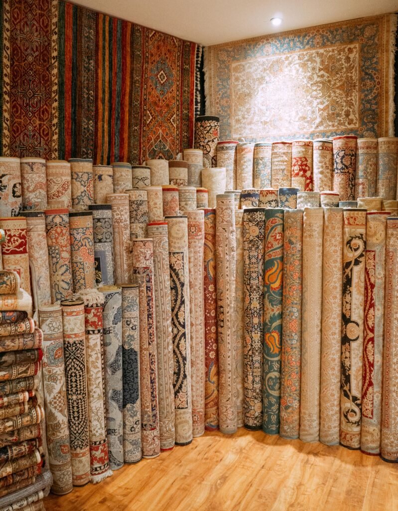 Rugs displayed in our showroom